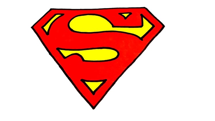 How to draw Superman Logo STEP BY STEP EASY|Superheroes Logos-draw easy stuff but cool