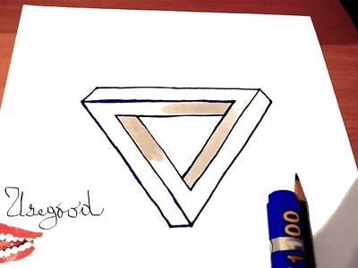 How to draw The IMPOSSIBLE TRIANGLE Step by Step Easy - Optical Illusion 3D | draw easy stuff