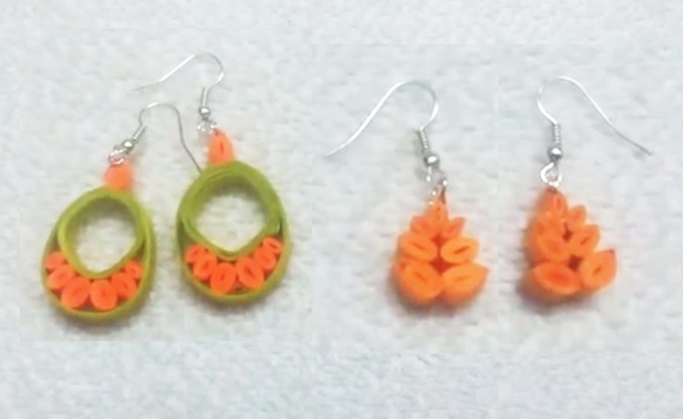 Quilling Paper Earrings latest designs making methods - handicrafts Making at home
