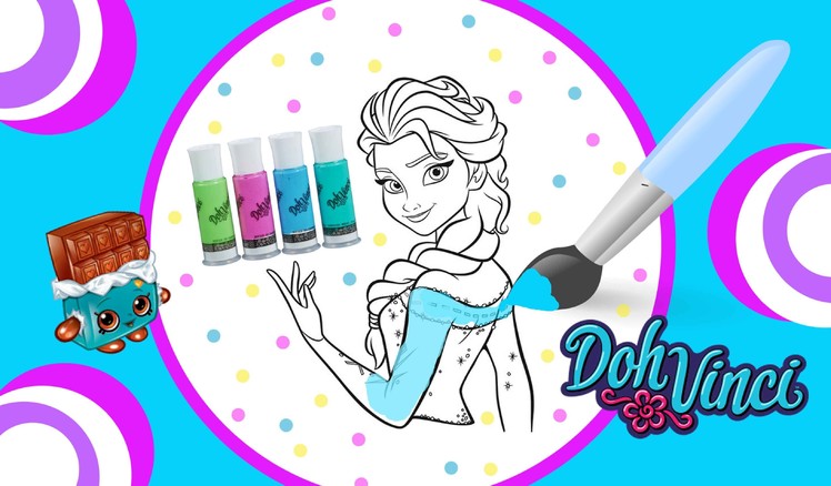Color Your Own Disney Frozen Elsa Picture DIY DohVinci PlayDoh Crayola Paint Plus 5000 Sub Winner