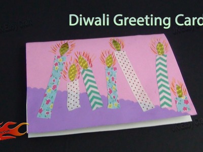 DIY | Easy Diwali Greeting Card (School Projects for kids) | How to make | JK Easy Craft 079