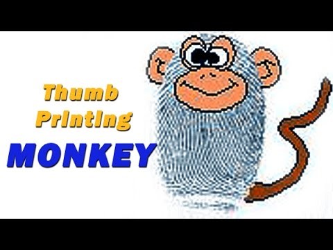 DIY - How To Make Thumb Printing Monkey | Creative Art Work | Easy Drawing Steps