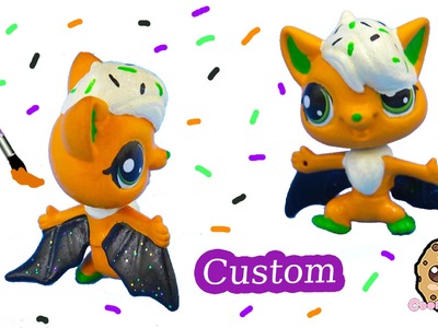 DIY Littlest Pet Shop Custom Cupcake Halloween Inspired LPS Bat Painted Craft Toy Cookieswirlc