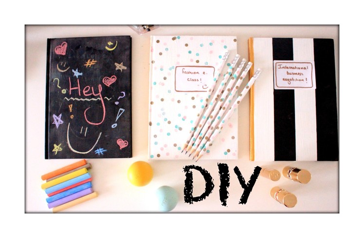 DIY: Notebooks and pencils (confetti, blackboard and striped)