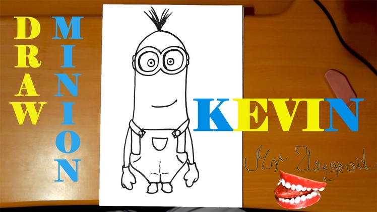 How to draw a MINION Kevin Easy from DESPICABLE ME 2,draw easy stuff but cool on paper|SPEED ART