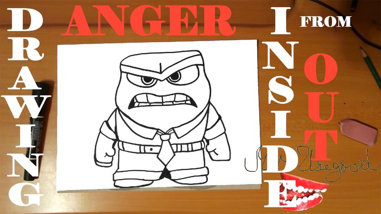 How to draw ANGER from INSIDE OUT characters Disney Easy,draw easy stuff but cool,SPEED ART