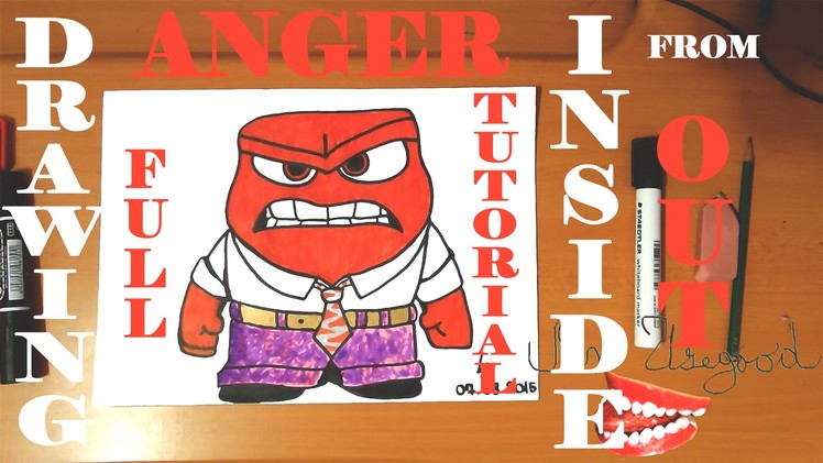 How to draw ANGER from INSIDE OUT Step by Step Easy,Disney characters|draw easy stuff|FULL