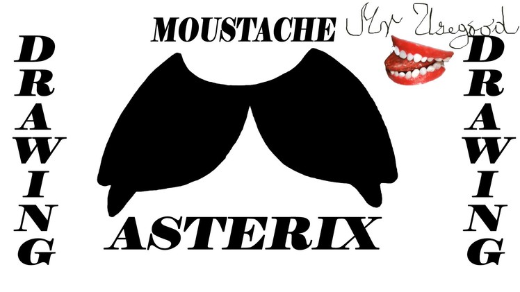 How to draw ASTERIX Mustache Step by Step Easy, Stencil Art