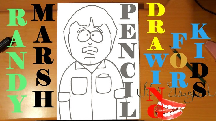 How to draw RANDY MARSH from SOUTH PARK characters Easy,draw easy stuff,PENCIL,SPEED ART