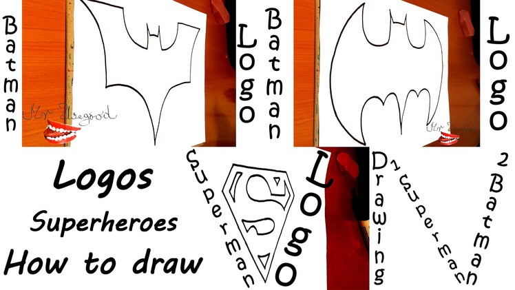 How to draw SUPERHEROES Logos - Batman vs Superman Step by Step Easy | draw easy stuff but cool