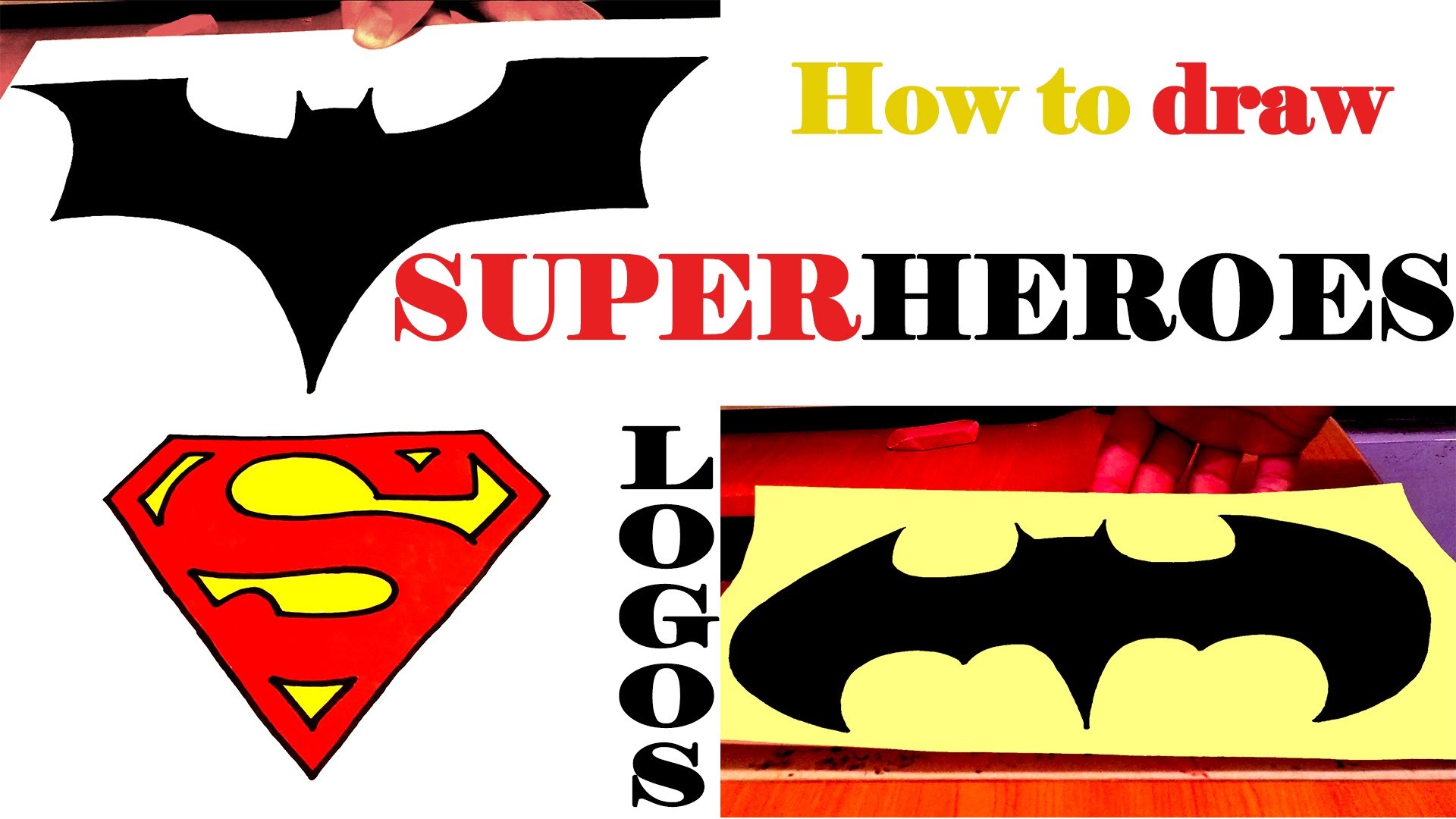 How to draw SUPERHEROES Logos for Beginners Step by Step