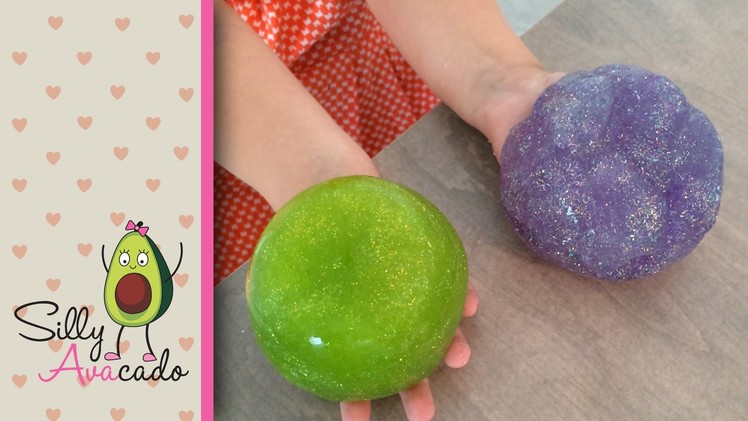 How to Make Glitter Slime! Easy DIY glitter goo! Not as messy as other slime :)