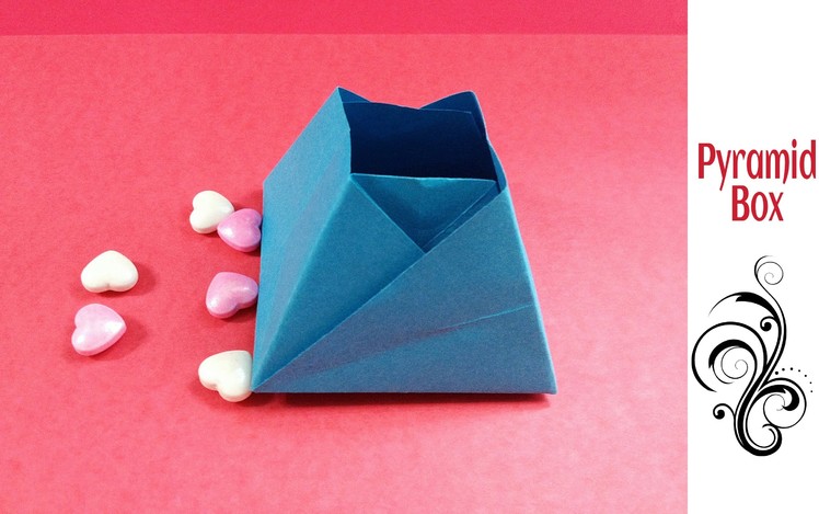 Origami Paper Pyramid Box. Container !!