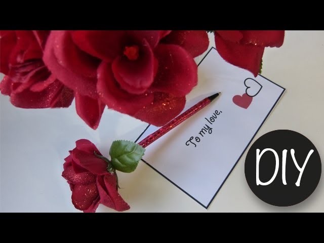 Valentine DIY | Red Rose Flower Pen ♥