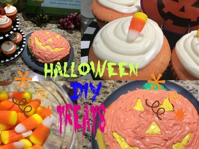 Yummy DIY Halloween Treats! (candy corn cupcakes & pumpkin cake)