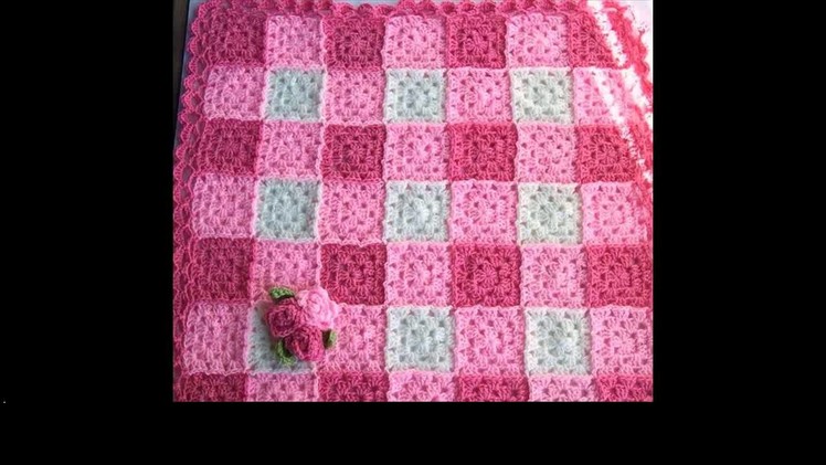 Crochet granny square afghan