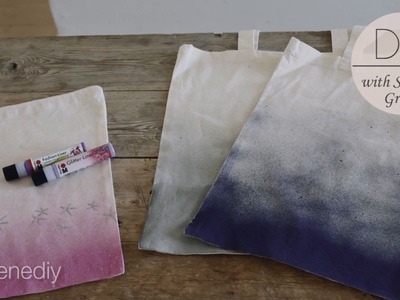 DIY: Canvas tote bag with spray paint effect by Søstrene Grene