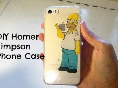 DIY iphone case| Homer Simpson eating apple logo 