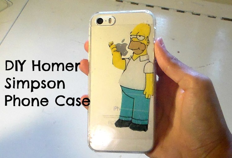 DIY iphone case| Homer Simpson eating apple logo 