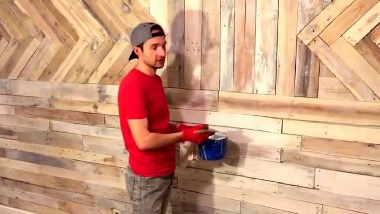 DIY: whitewash wood wall.
