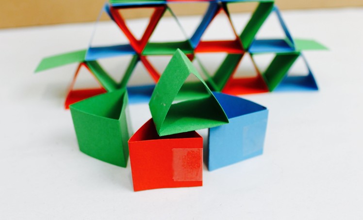Easy paper craft: How to make paper construction blocks