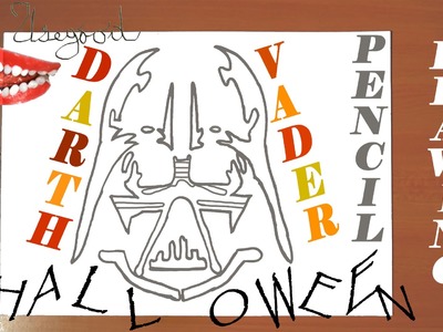 How to draw Halloween stuff easy: draw DARTH VADER Pumpkin Carving Easy, Pencil, SPEED ART