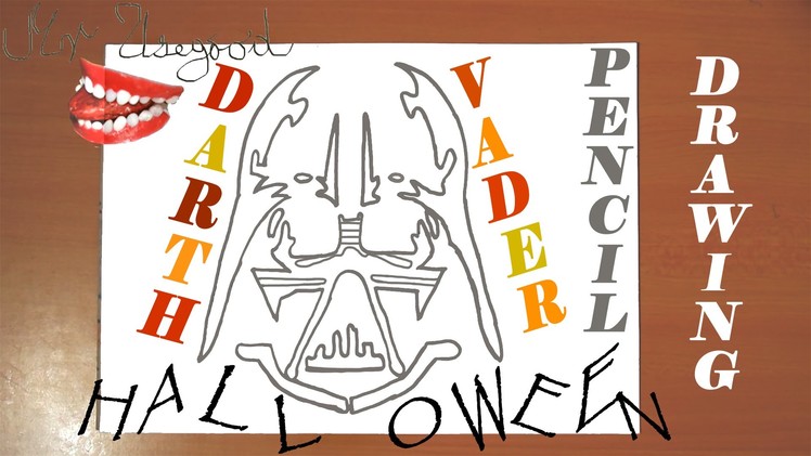 How to draw Halloween stuff easy: draw DARTH VADER Pumpkin Carving Easy, Pencil, SPEED ART