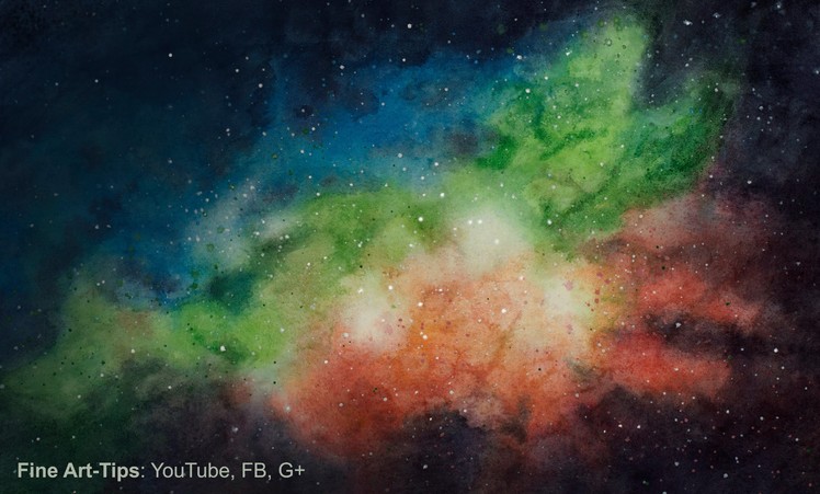 How to Paint a Galaxy With Watercolor - a Nebula - Universe