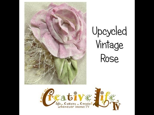 How to Upcycle a t-shirt into a Vintage Rose Embellishment by Linda Peterson