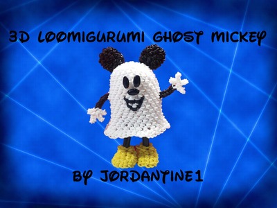 New 3D Ghost Mickey Mouse - Loomigurumi. Amigurumi - Rainbow Loom - Hook Only - Halloween