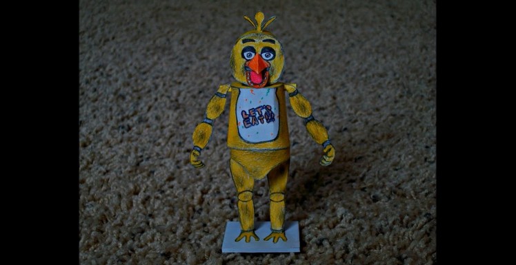 Paper Model of the Chica Animatronic from "Five Nights at Freddy's"