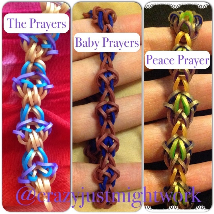 The Prayers, Baby Prayers, Blessing Prayer, Peace Prayer tutorial (hook only) rainbow loom bands