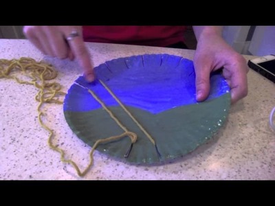 Tree Weaving on Paper Plate - Step 1:  Warp Threads