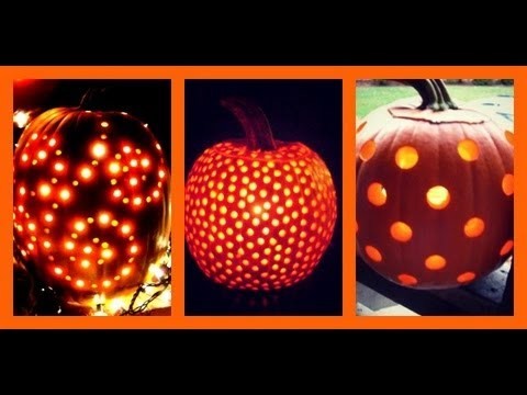 Use a drill to carve your pumpkins!