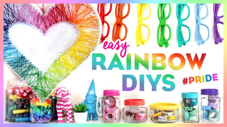 4 Easy Rainbow DIYs ~ #PRIDE ~ Bring Color to Your Room This Summer!