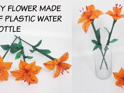 CRAFT  FROM RECYCLED MATERIAL- FLOWER MADE OF PLASTIC BOTTLE