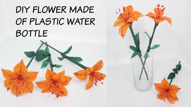CRAFT  FROM RECYCLED MATERIAL- FLOWER MADE OF PLASTIC BOTTLE