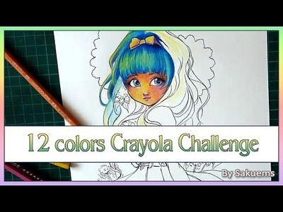 Crayola. Colored pencils CHALLENGE 12 colors drawing *Skip at 14:10 for the drawing*
