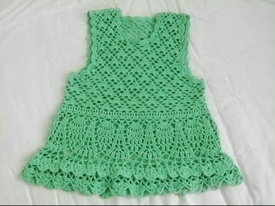 Crochet baby dress| How to crochet an easy shell stitch baby. girl's dress for beginners 111