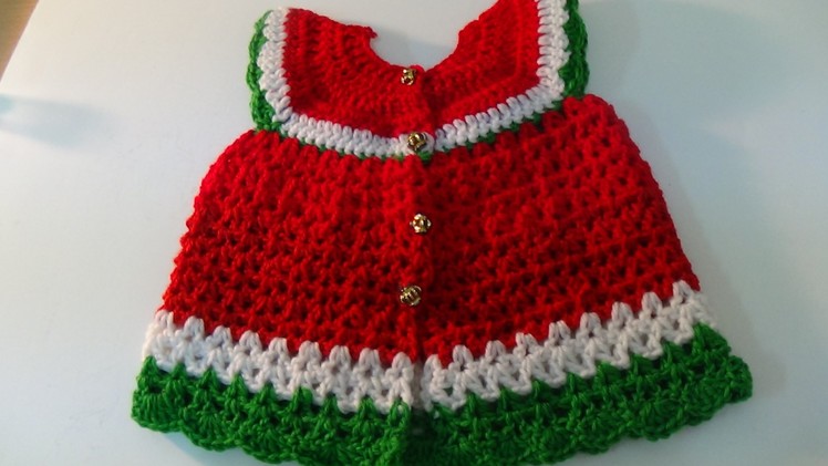 Crochet Water Melon  Baby Dress-2