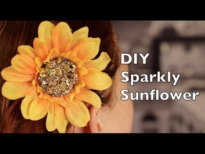 DIY Hair Clip | Sunflower w. Sparkly Golden Center