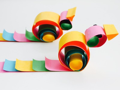 Easy paper craft: How to make curly birds