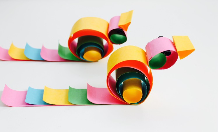 Easy paper craft: How to make curly birds