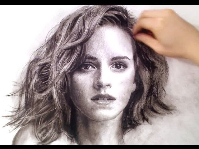 Emma Watson Portrait Drawing video