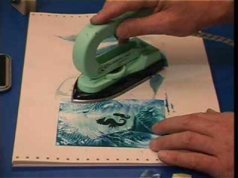 Encaustic Art  lesson 03 - rubber stamping