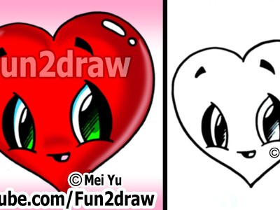 How to Draw a Heart - Easy & Cute! - Popular Cartoon Drawing Video - Fun2draw