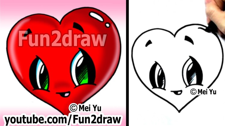 How to Draw a Heart - Easy & Cute! - Popular Cartoon Drawing Video - Fun2draw