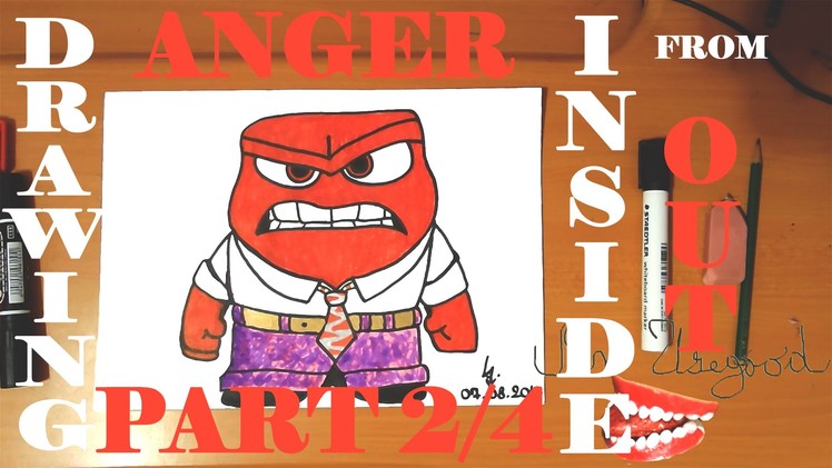 How to draw ANGER from INSIDE OUT Step by Step Easy,Disney characters|draw easy stuff|2.4