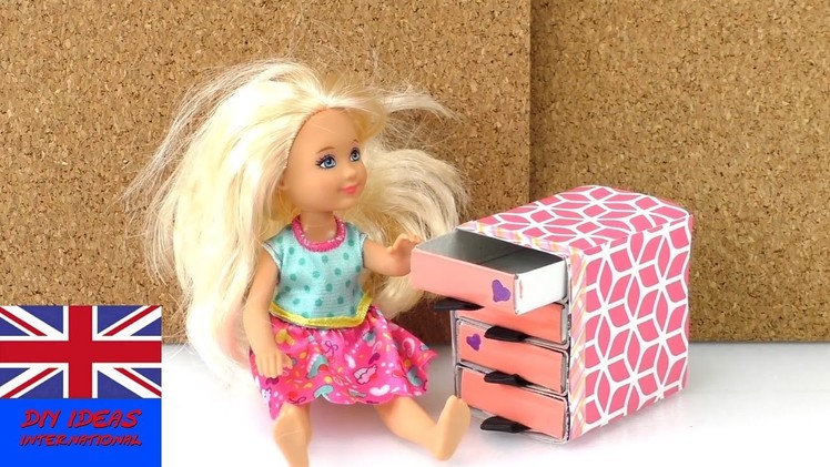 How to make a doll drawer - DIY chest of drawers for doll house - selfmade doll house furniture