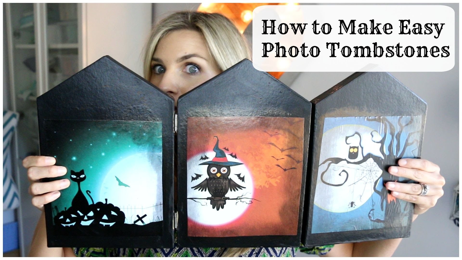How to Make Easy Photo Tombstones Halloween DIY